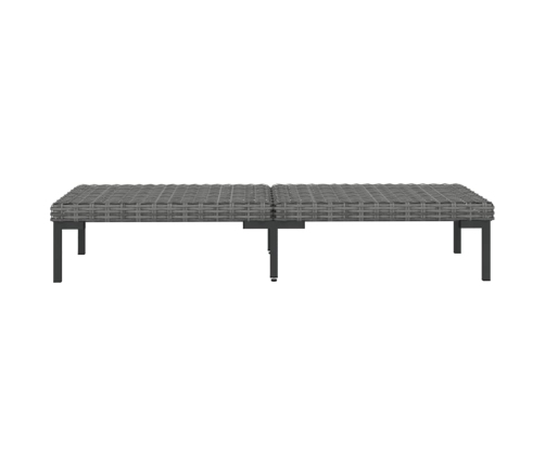 Muebles jardín 3 pzas ratán sintético semicircular gris oscuro