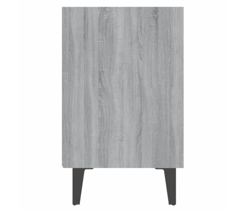 vidaXL Mesita de noche con patas de metal gris Sonoma 40x30x50 cm