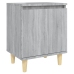 vidaXL Mesita de noche patas de madera maciza gris Sonoma 40x30x50 cm