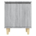 vidaXL Mesita de noche patas de madera maciza gris Sonoma 40x30x50 cm