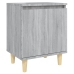 vidaXL Mesitas de noche 2 uds patas de madera gris Sonoma 40x30x50 cm