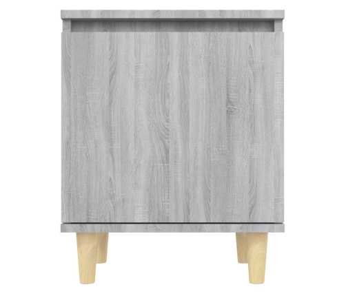 vidaXL Mesitas de noche 2 uds patas de madera gris Sonoma 40x30x50 cm