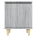 vidaXL Mesitas de noche 2 uds patas de madera gris Sonoma 40x30x50 cm