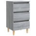 vidaXL Mesita de noche con patas madera maciza gris Sonoma 40x35x69 cm