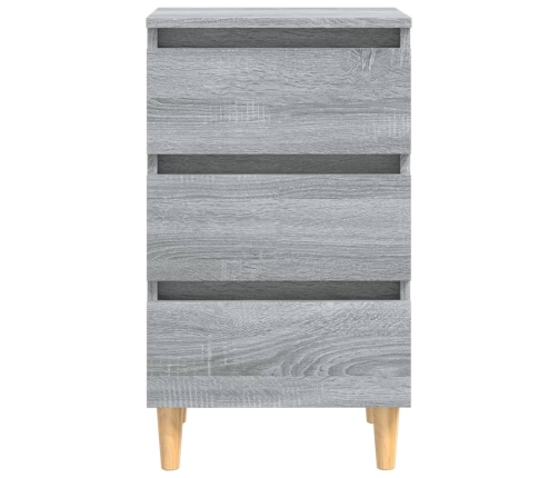 Mesitas de noche 2 uds con patas madera gris Sonoma 40x35x69 cm