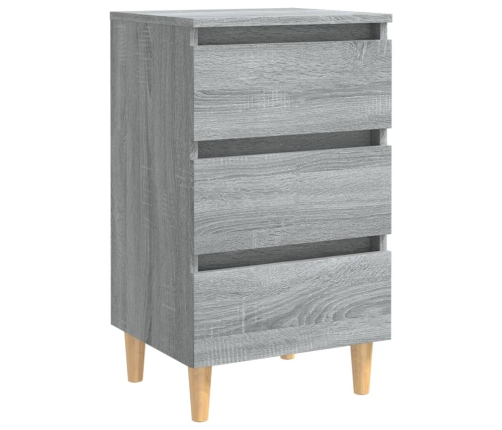 Mesitas de noche 2 uds con patas madera gris Sonoma 40x35x69 cm