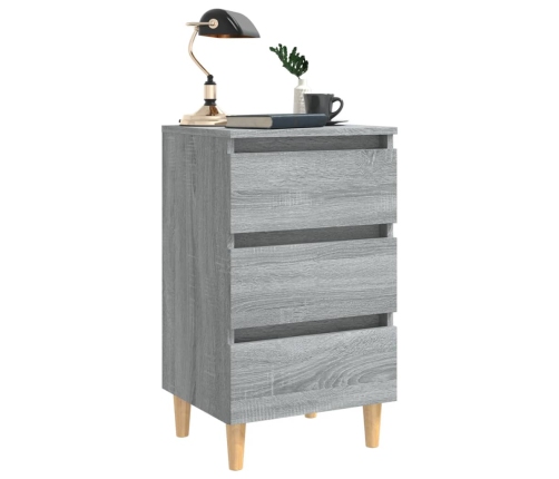 vidaXL Mesitas de noche 2 uds con patas madera gris Sonoma 40x35x69 cm