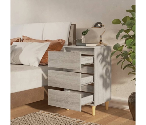 vidaXL Mesitas de noche 2 uds con patas madera gris Sonoma 40x35x69 cm