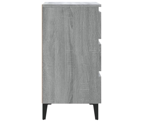 Mesitas de noche 2 uds con patas metal gris Sonoma 40x35x69 cm