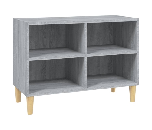 Mueble de TV con patas madera maciza gris Sonoma 69,5x30x50 cm