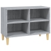 Mueble de TV con patas madera maciza gris Sonoma 69,5x30x50 cm