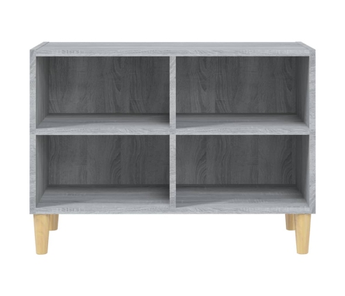 Mueble de TV con patas madera maciza gris Sonoma 69,5x30x50 cm