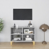 Mueble de TV con patas madera maciza gris Sonoma 69,5x30x50 cm