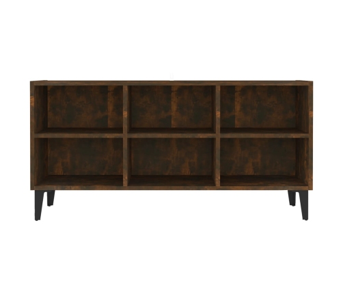 Mueble de TV con patas de metal roble ahumado 103,5x30x50 cm