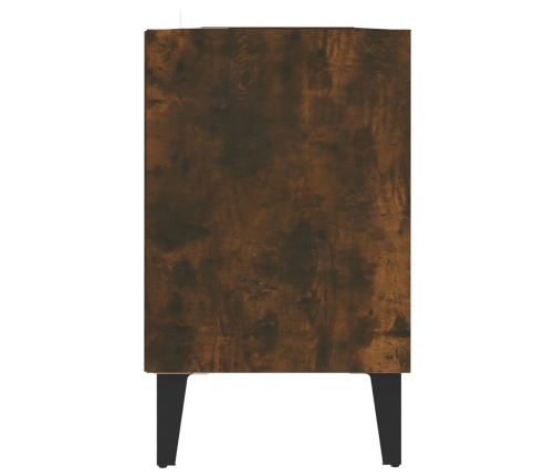 Mueble de TV con patas de metal roble ahumado 103,5x30x50 cm