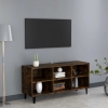 Mueble de TV con patas de metal roble ahumado 103,5x30x50 cm