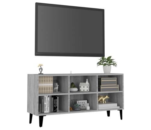 Mueble de TV con patas de metal gris Sonoma 103,5x30x50 cm