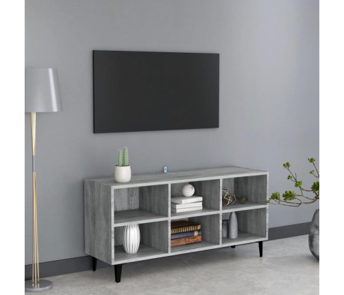 Mueble de TV con patas de metal gris Sonoma 103,5x30x50 cm