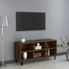 vidaXL Mueble de TV con patas de metal marrón roble 103,5x30x50 cm