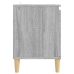 Mesita de noche patas madera maciza gris Sonoma 103,5x35x50 cm