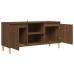 vidaXL Mueble de TV patas madera maciza marrón roble 103,5x35x50 cm