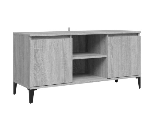 Mueble de TV con patas de metal gris Sonoma 103,5x35x50 cm