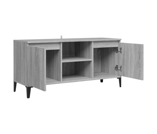 Mueble de TV con patas de metal gris Sonoma 103,5x35x50 cm