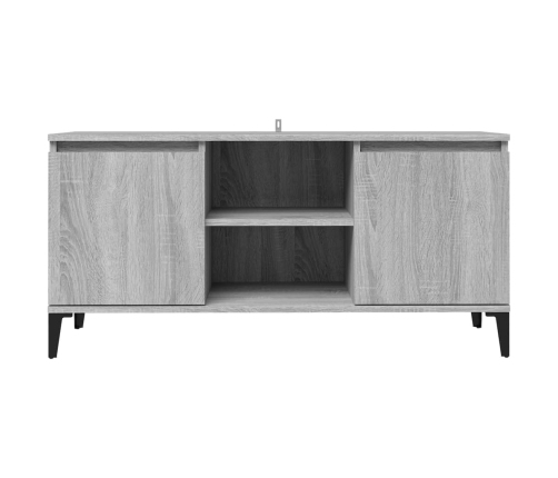 Mueble de TV con patas de metal gris Sonoma 103,5x35x50 cm