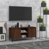 vidaXL Mueble de TV con patas de metal marrón roble 103,5x35x50 cm