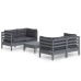 Muebles de jardín 5 pzas con cojines antracita madera de pino