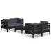 Muebles de jardín 5 pzas con cojines antracita madera de pino