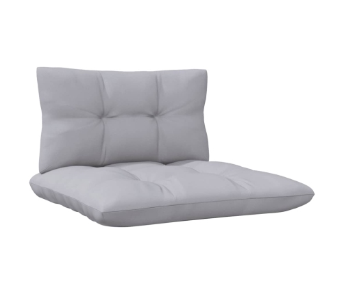 Juego de muebles de jardín 8 pzas y cojines madera pino gris