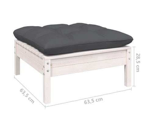 Muebles de jardín 13 pzas con cojines antracita madera de pino
