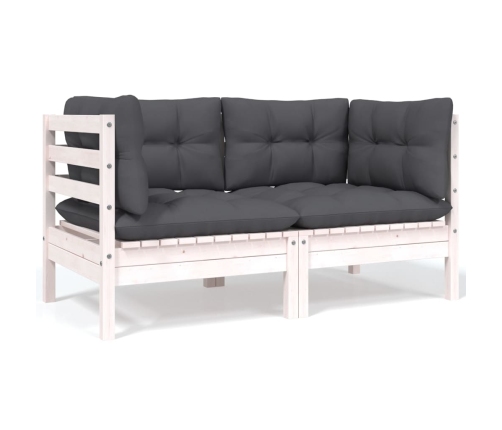 Juego de muebles de jardín 4 pzas y cojines madera maciza pino