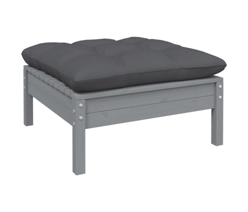 Juego de muebles de jardín 5 pzas y cojines madera maciza pino