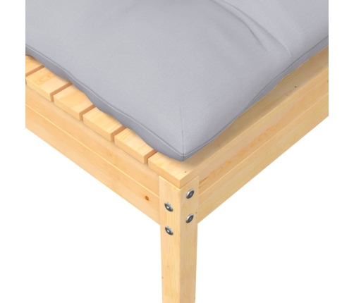 Juego de muebles de jardín 5 pzas y cojines madera maciza pino
