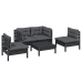 Juego de muebles de jardín 5 pzas y cojines madera maciza pino