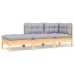 Juego de muebles de jardín 6 pzas y cojines madera maciza pino