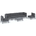 Juego de muebles de jardín 7 pzas y cojines madera maciza pino