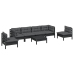 Juego de muebles de jardín 7 pzas y cojines madera maciza pino