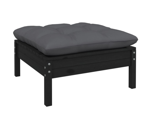 Juego de muebles de jardín 7 pzas y cojines madera maciza pino