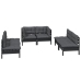 Juego de muebles de jardín 6 pzas y cojines madera maciza pino