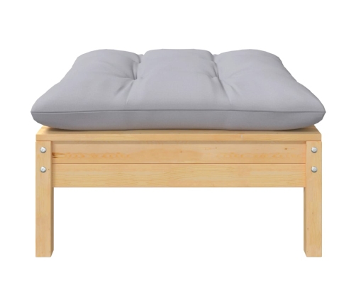 Juego de muebles de jardín 7 pzas y cojines madera maciza pino