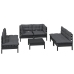 Juego de muebles de jardín 7 pzas y cojines madera maciza pino