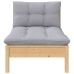 Juego de muebles de jardín 7 pzas y cojines madera maciza pino