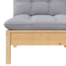 Juego de muebles de jardín 7 pzas y cojines madera maciza pino