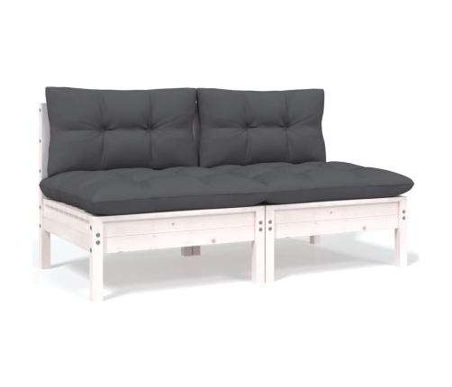 Muebles de jardín 8 pzas con cojines madera maciza de pino