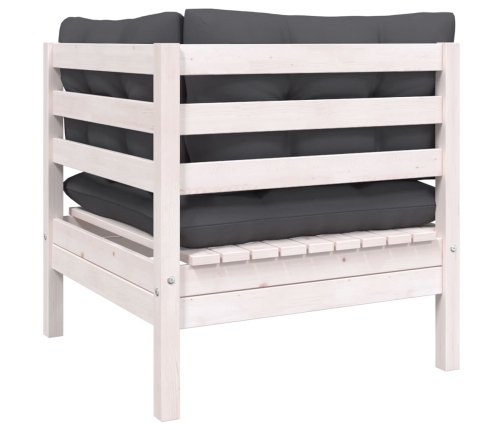 Muebles de jardín 8 pzas con cojines madera maciza de pino