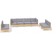 Juego de muebles de jardín 8 pzas y cojines madera maciza pino