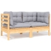 Juego de muebles de jardín 8 pzas y cojines madera maciza pino